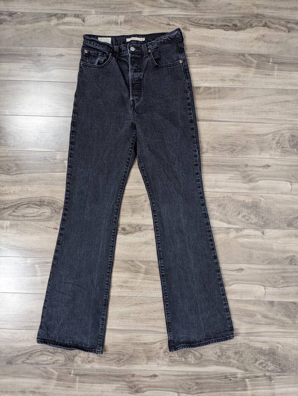 Levi's Women's Ribcage Boot Size 27 W27 L33 Washed Black